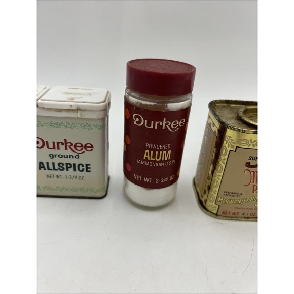 Vintage Durkee's Spices Tin + Glass Bottles Madras Curry Powder - Picture 3 of 8